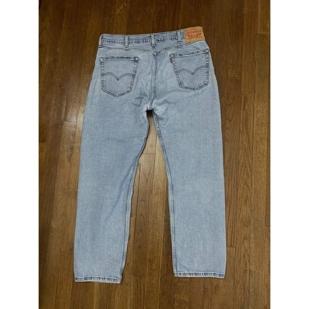 Levis 505 Jeans Mens Sz 36x29 Fit Straight Leg Distressed Broken-In Light Wash‎